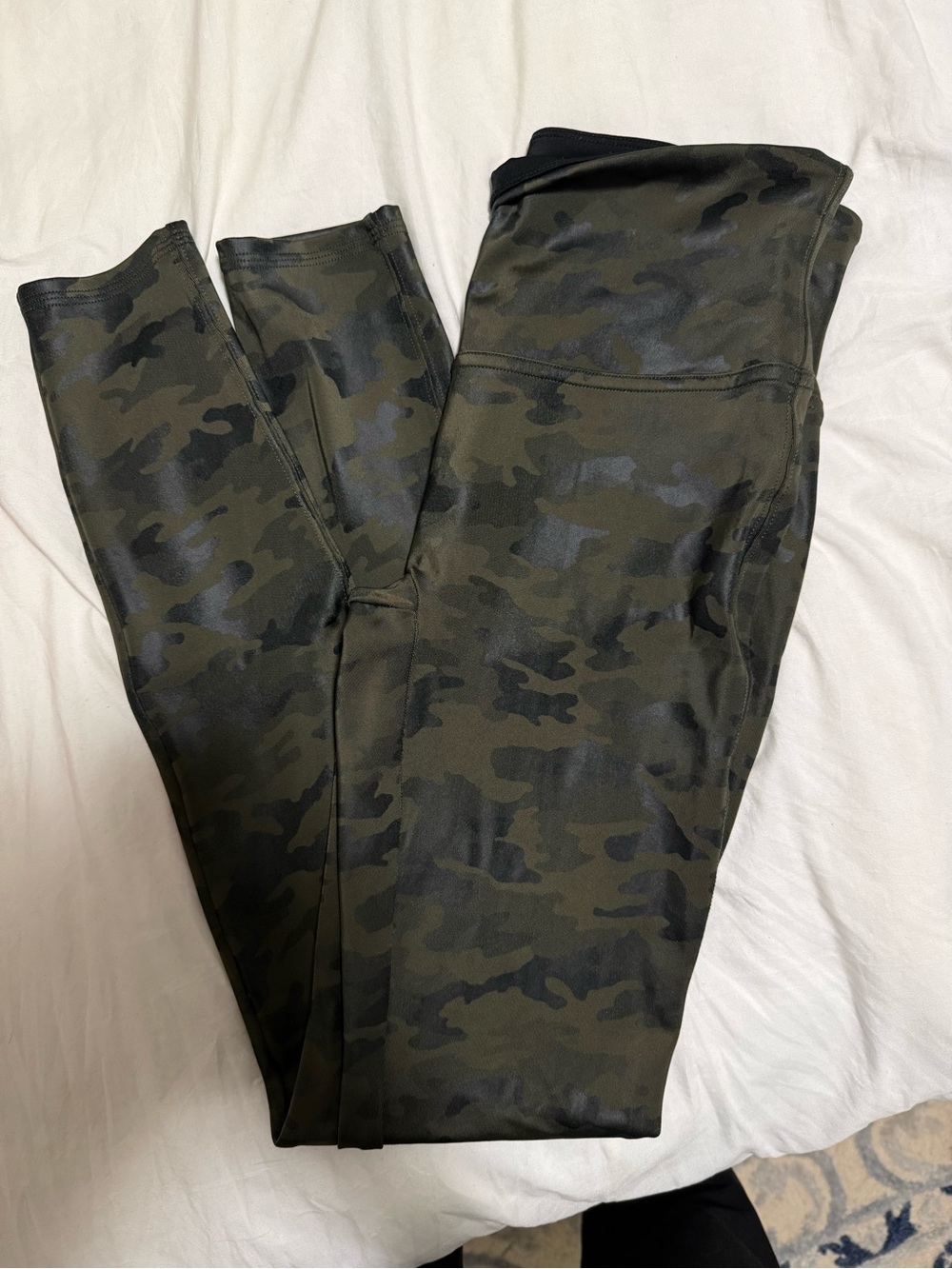SPANX High Waisted Camo Faux Leather Leggings
